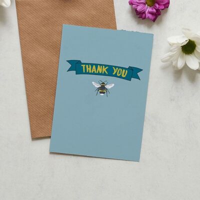 Gracias tarjeta de felicitación de abeja