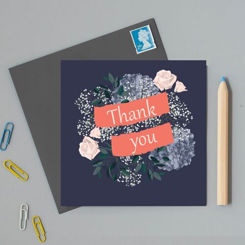 Thank You floral greeting Card