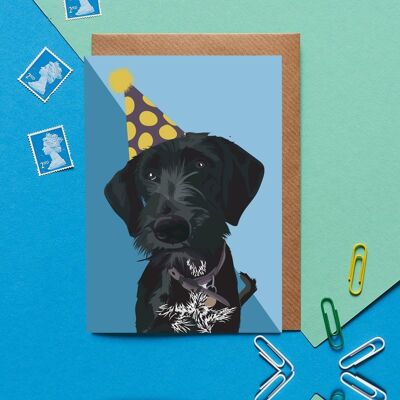 Waffle the Terrier dog greeting card