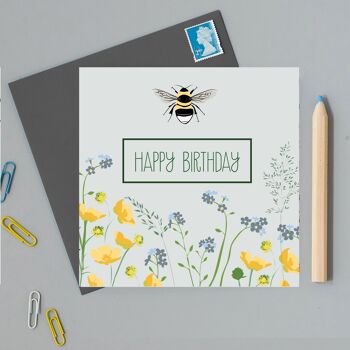 Carte de voeux d'anniversaire d'abeille de Watlington 2