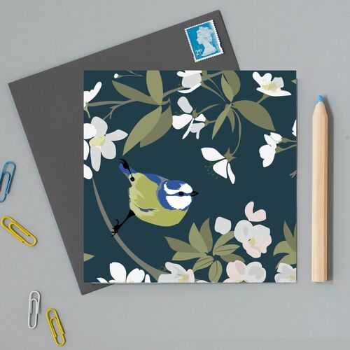 Watlington Blue Tit greeting Card