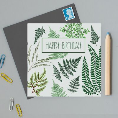 Watlington Ferns Birthday greeting Card