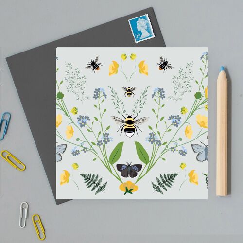 Watlington Ferns Yellow Greeting Card