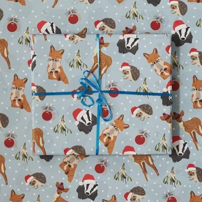 Woodland Animals Christmas Wrapping Paper