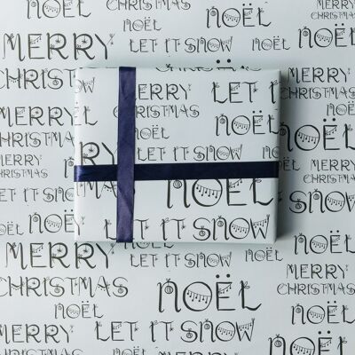 Words Christmas Wrapping Paper