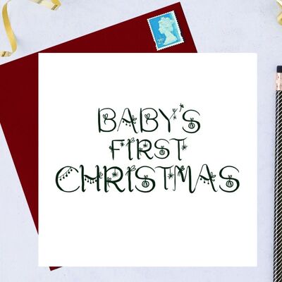 Premier Noël de bébé, carte de Noël