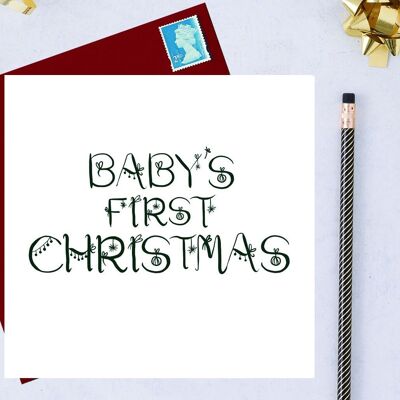 Primera Navidad del bebé, tarjeta de Navidad