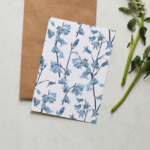 Bluebell floral greeting card for birthdays and thank yous