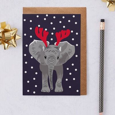 Carte de Noël Éléphant Appelé Elsa