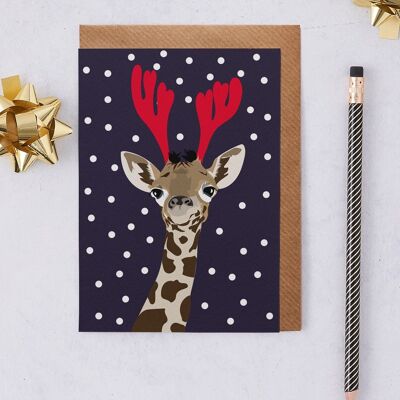 Carte de Noël Girafe appelée Lizzie