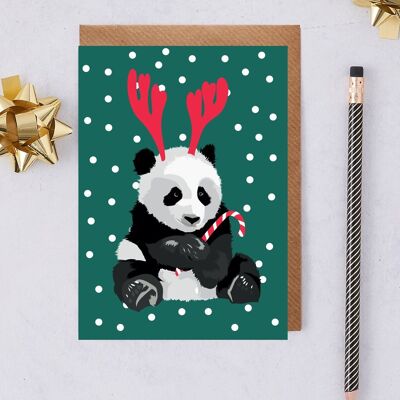 Weihnachtskarte Panda namens Jenny