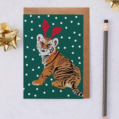 Cartolina di Natale Tigre Chiamata Cinta