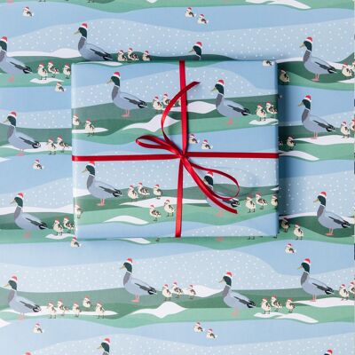 Christmas duck wrapping paper