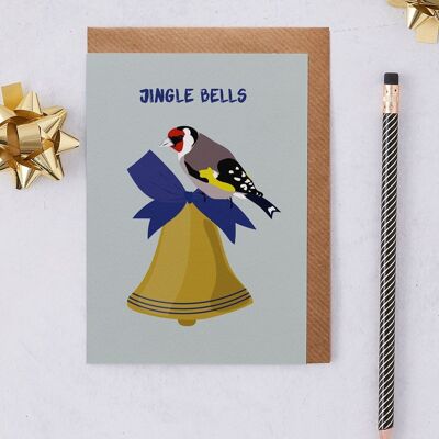 Carte de Noël Jingle Bells Chardonneret