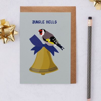 Jingle Bells Goldfinch Christmas Card