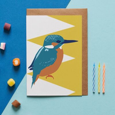 Kingsley the Kingfisher Bird greeting card