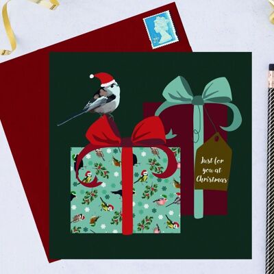 Tarjeta de Navidad de caridad RSPB teta de cola larga