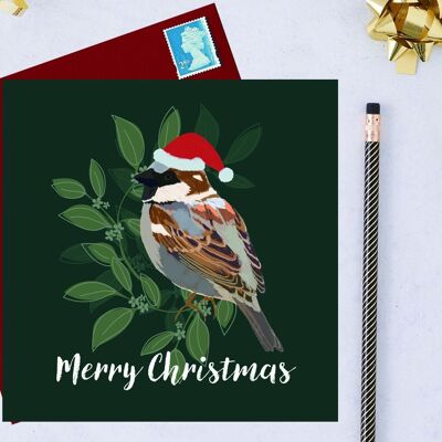 Gorrión de tarjeta de Navidad benéfica RSPB