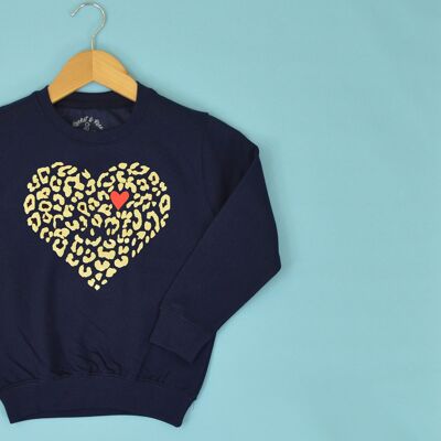 Sudadera Niños Corazón Leopardo