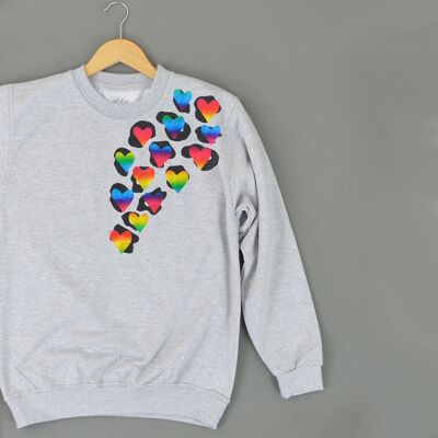 Leopard Heart Slash  Adults Sweatshirt