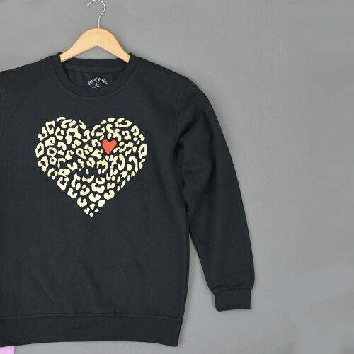 Leopard Heart  Adults Sweatshirt