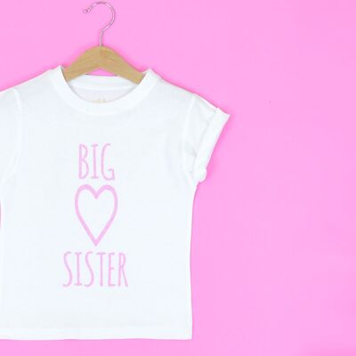 Big Sister Heart Kids T Shirt