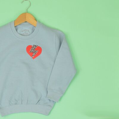 Leopard Heart Flash Kids Sweatshirt