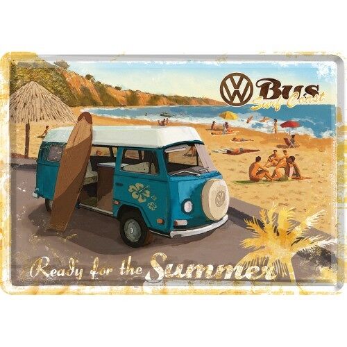 Postal -Volkswagen VW Bulli - Ready for the Summer