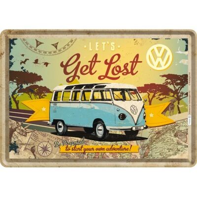 Postkarte - Volkswagen VW Bulli - Let's Get Lost