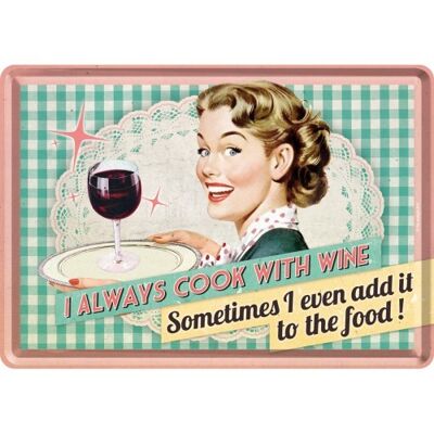 Postcard- Say it 50's Cook With Wine