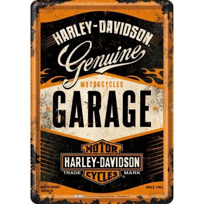 Postkarte-Harley-Davidson Garage