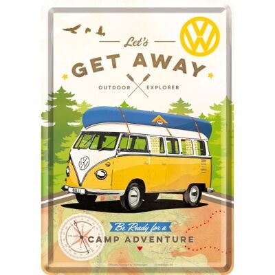 Postkarte - Volkswagen VW Bulli - Let's Get Away!