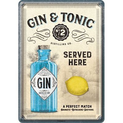 Carte postale -Gin & Tonic servi ici