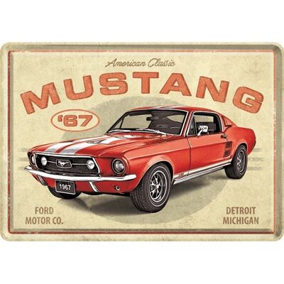 Cartolina - Ford Mustang - GT 1967 Rossa