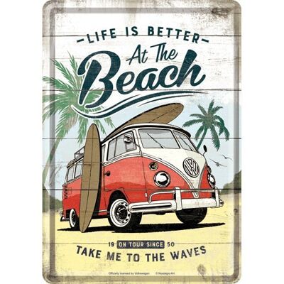 Postcard - VW Bulli - Beach