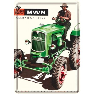 Postcard -Farmlands MAN Traktor Grün