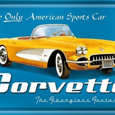 Postcard- Corvette Yellow
