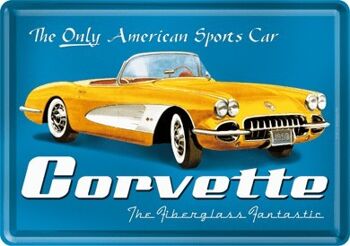 Carte postale - Corvette Jaune