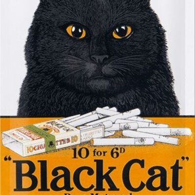 Placa de metal-Black Cat - Virginia Cigarettes