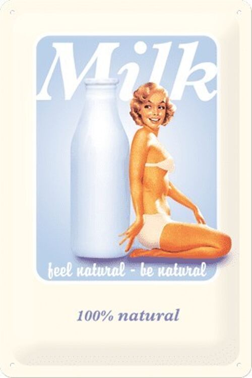Placa de metal-Pin up - Milk 2