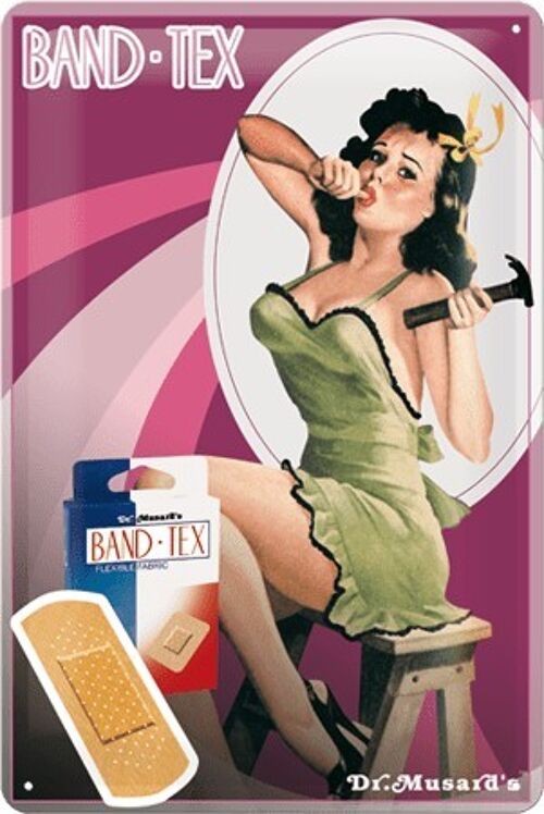 Placa de metal - Pin Up - Hammer