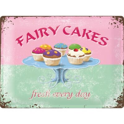 Metallplatte - Home & Country Fairy Cakes - Jeden Tag frisch
