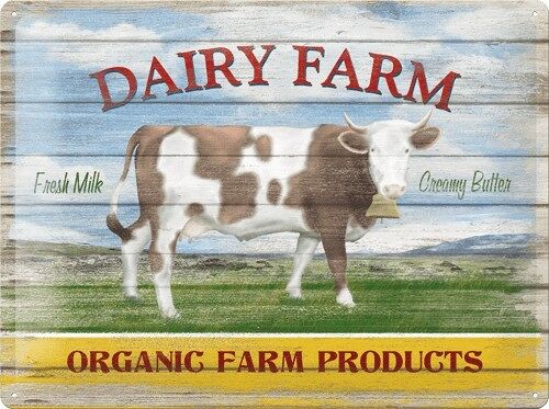 Placa de metal- Dairy Farm