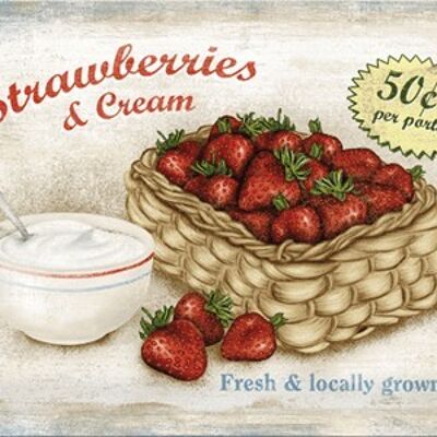 Placa de metal - Strawberries & Cream