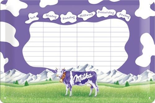 Placa de metal- Milka Stundenplan