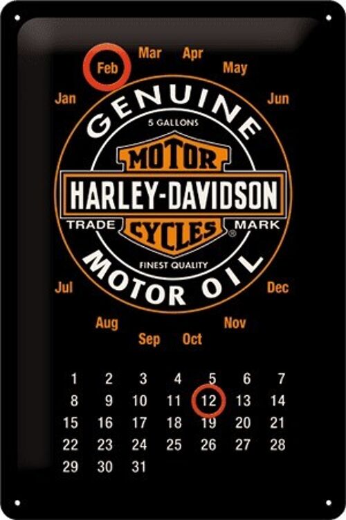 Placa de metal calendario -Harley-Davidson Genuine