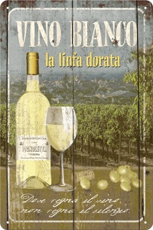 Placa de metal-Vino Bianco