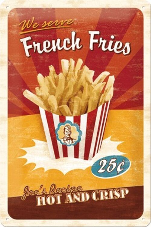 Placa de metal -French Fries