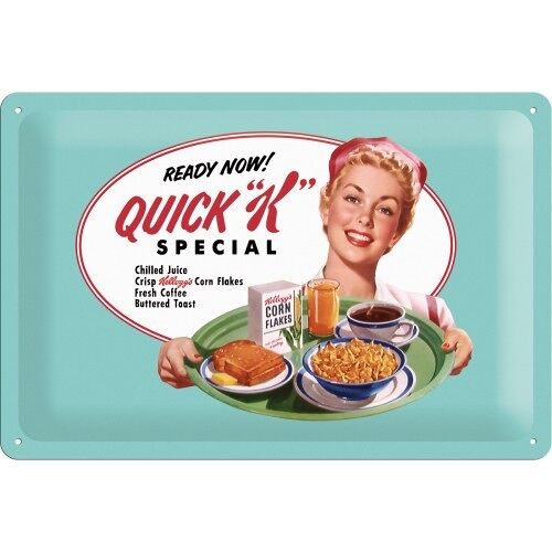 Placa de metal - Kellogg's Kellogg's Quick K Menu