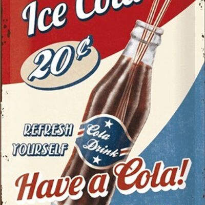 Metallplatte - Trink eine Cola!